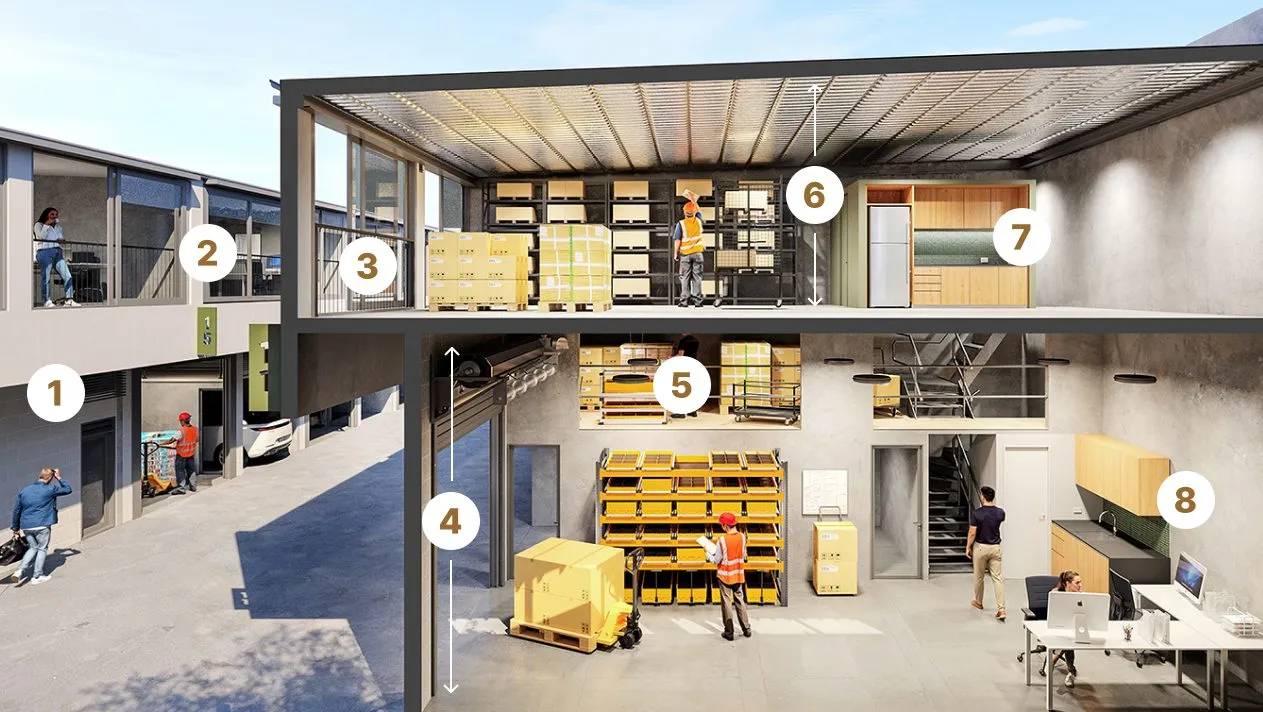 Render of a Boronia warehouse interior